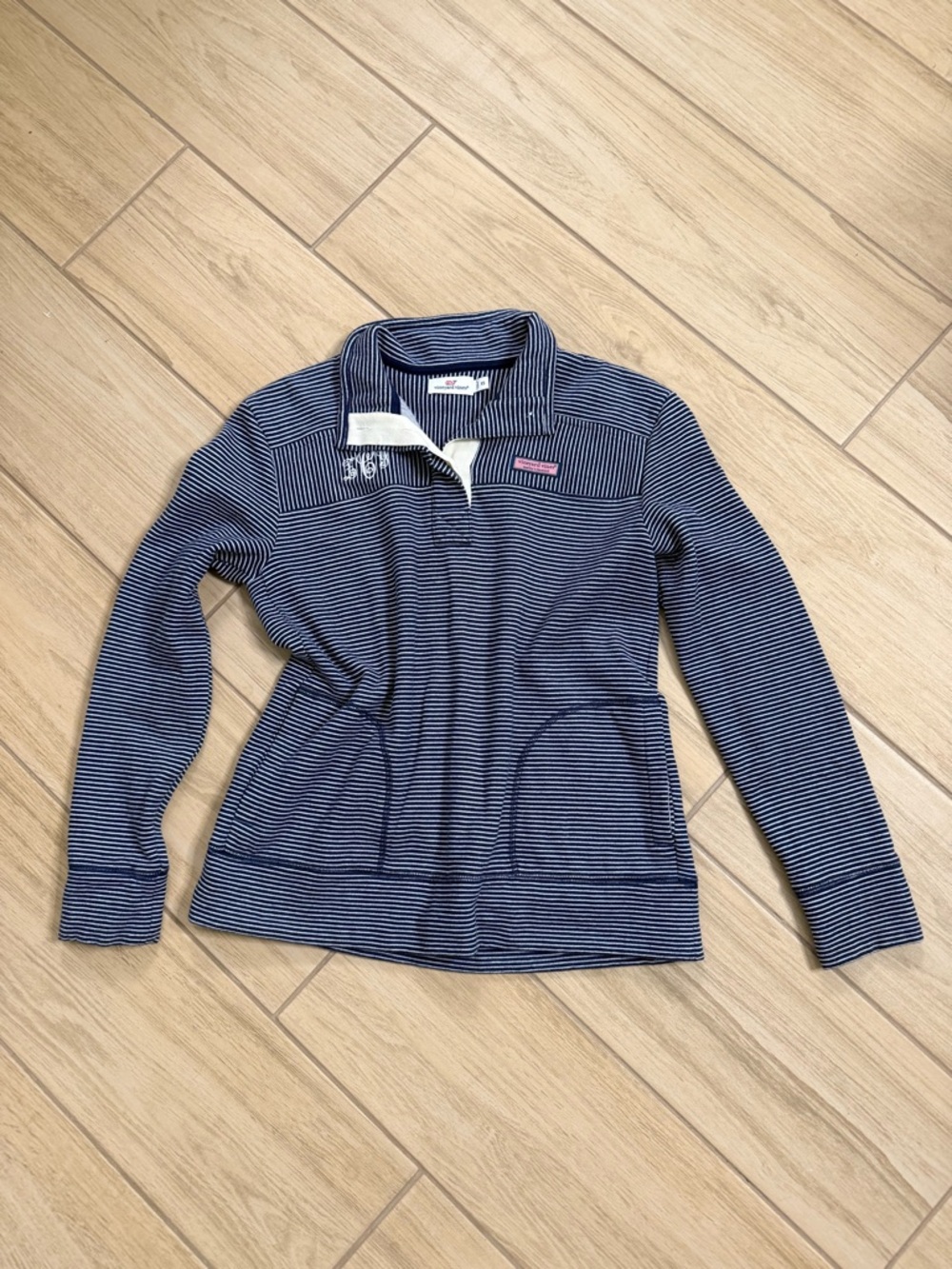Vineyard Vines Striped Shep Shirt XS Navy White Pullover